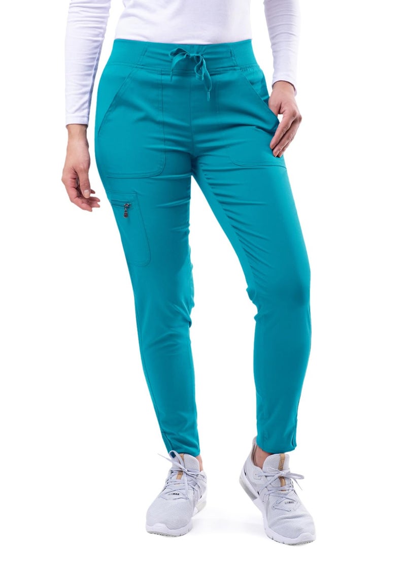 Adar Uniforms, Pro Scrubs for Women - Ultimate Yoga Jogger Scrub Pants - P7104 - Teal Blue - M - Image 1